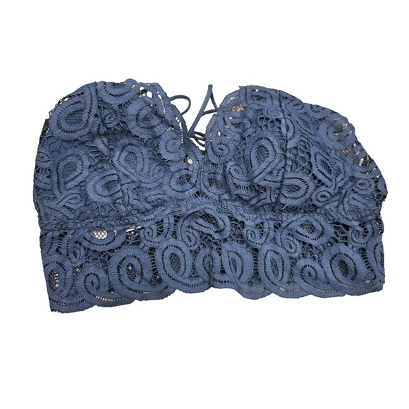 PINK Victoria's Secret Other - Victorias Secret PINK‎ Navy Pull on Lace Bralette Size L WITH Cup Inserts